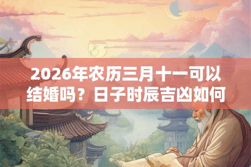 2026年农历三月十一可以结婚吗?日子时辰吉凶如何? 2026年农历三月十一可以结婚吗?日子时辰吉凶如何?