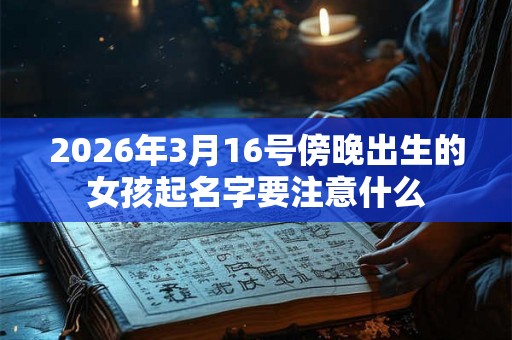 2026年3月16号傍晚出生的女孩起名字要注意什么