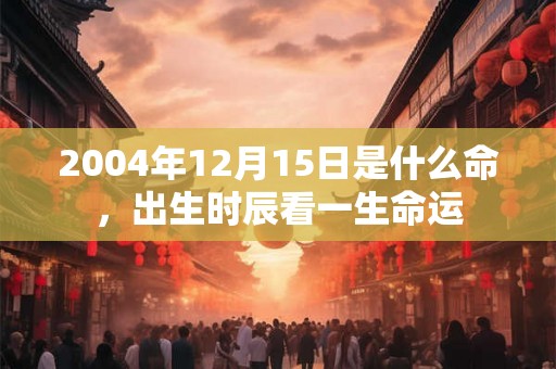 2004年12月15日是什么命,出生时辰看一生命运 2004年12月15日是什么命,出生时辰看一生命运