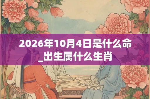2026年10月4日是什么命_出生属什么生肖