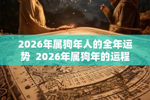 2026年属狗年人的全年运势  2026年属狗年的运程