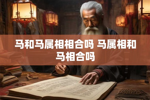 马和马属相相合吗 马属相和马相合吗
