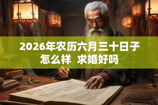 2026年农历六月三十日子怎么样  求婚好吗