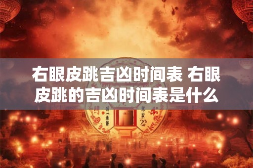 右眼皮跳吉凶时间表 右眼皮跳的吉凶时间表是什么