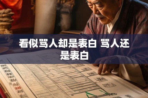 看似骂人却是表白 骂人还是表白