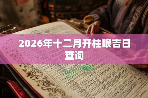 2026年十二月开柱眼吉日查询