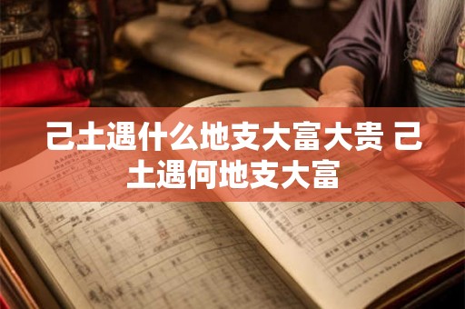己土遇什么地支大富大贵 己土遇何地支大富 己土遇什么地支大富大贵 己土遇何地支大富
