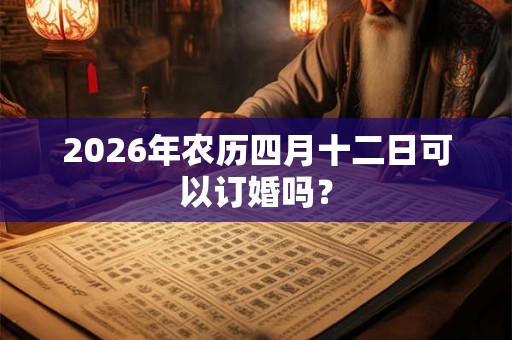 2026年农历四月十二日可以订婚吗？