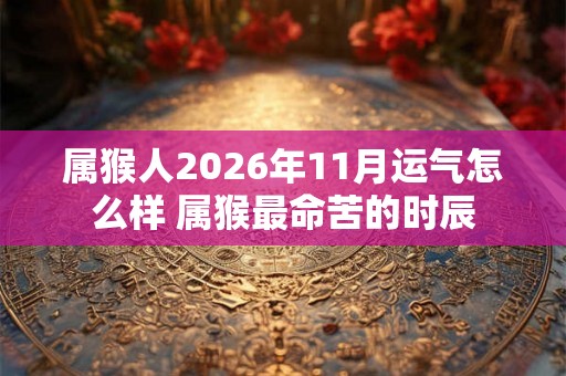 属猴人2026年11月运气怎么样 属猴最命苦的时辰