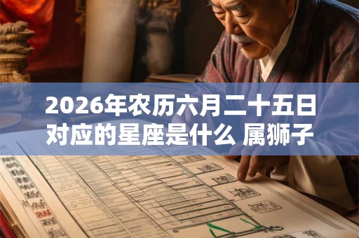 2026年农历六月二十五日对应的星座是什么 属狮子座吗