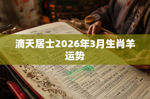 滴天居士2026年3月生肖羊运势