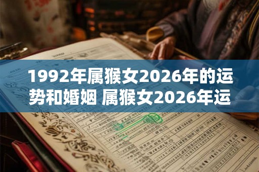 1992年属猴女2026年的运势和婚姻 属猴女2026年运势及婚姻如何 1992年属猴女2026年的运势和婚姻 属猴女2026年运势及婚姻如何