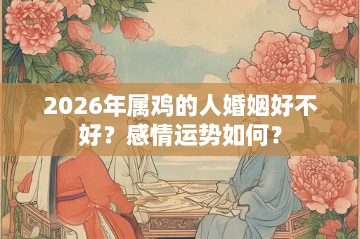 2026年属鸡的人婚姻好不好？感情运势如何？