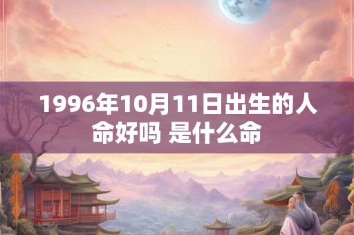 1996年10月11日出生的人命好吗 是什么命