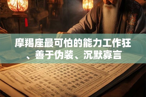 摩羯座最可怕的能力工作狂、善于伪装、沉默寡言