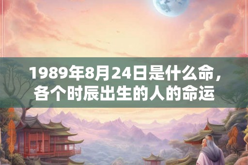 1989年8月24日是什么命，各个时辰出生的人的命运