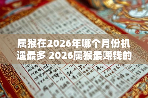 属猴在2026年哪个月份机遇最多 2026属猴最赚钱的月份