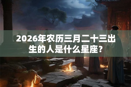 2026年农历三月二十三出生的人是什么星座？