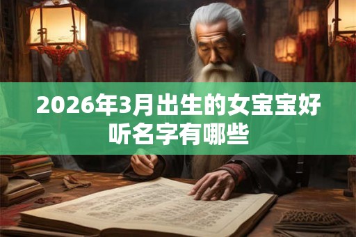 2026年3月出生的女宝宝好听名字有哪些