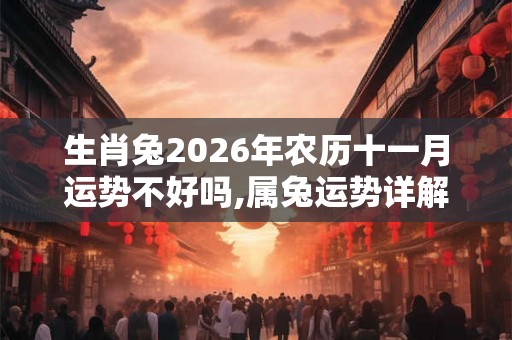 生肖兔2026年农历十一月运势不好吗,属兔运势详解