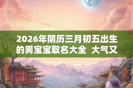 2026年阴历三月初五出生的男宝宝取名大全  大气又好记