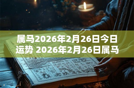 属马2026年2月26日今日运势 2026年2月26日属马人运势好吗