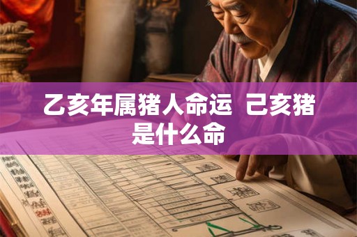 乙亥年属猪人命运  己亥猪是什么命