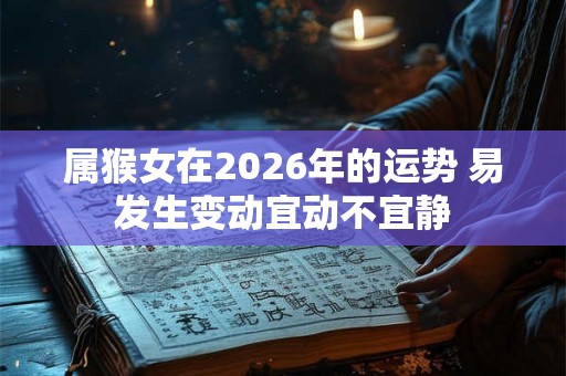 属猴女在2026年的运势 易发生变动宜动不宜静