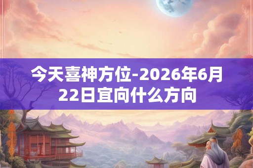 今天喜神方位-2026年6月22日宜向什么方向