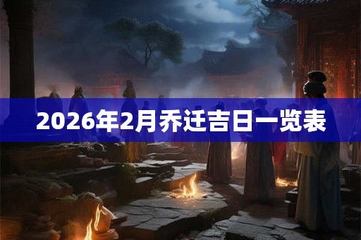 2026年2月乔迁吉日一览表 2026年2月乔迁吉日一览表