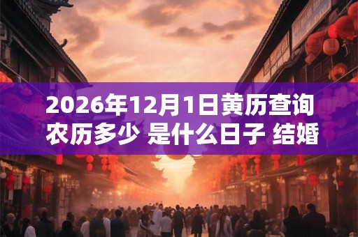 2026年12月1日黄历查询 农历多少 是什么日子 结婚吉时