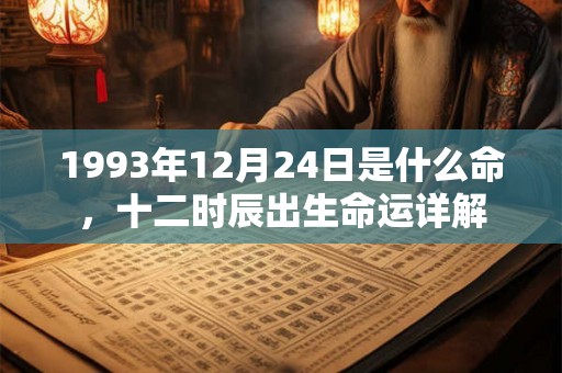 1993年12月24日是什么命，十二时辰出生命运详解