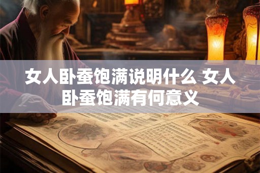 女人卧蚕饱满说明什么 女人卧蚕饱满有何意义