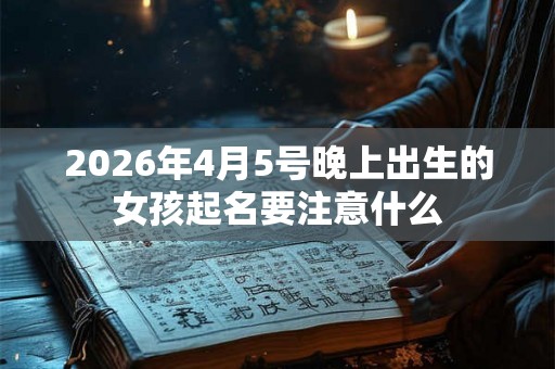 2026年4月5号晚上出生的女孩起名要注意什么