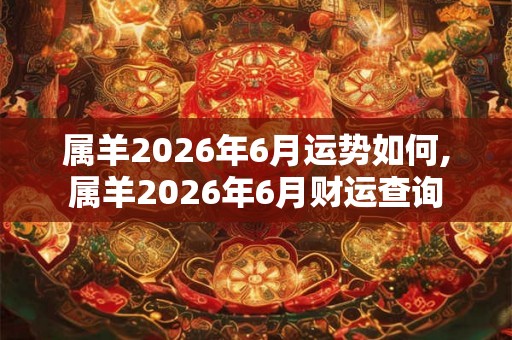 属羊2026年6月运势如何,属羊2026年6月财运查询