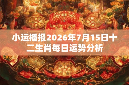 小运播报2026年7月15日十二生肖每日运势分析