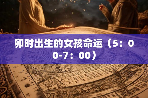 卯时出生的女孩命运（5：00-7：00）