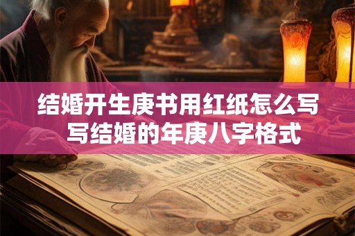结婚开生庚书用红纸怎么写  写结婚的年庚八字格式
