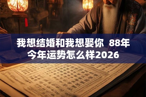 我想结婚和我想娶你  88年今年运势怎么样2026