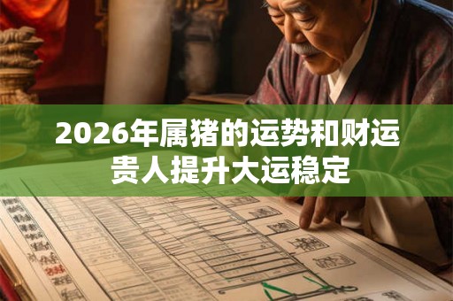 2026年属猪的运势和财运 贵人提升大运稳定