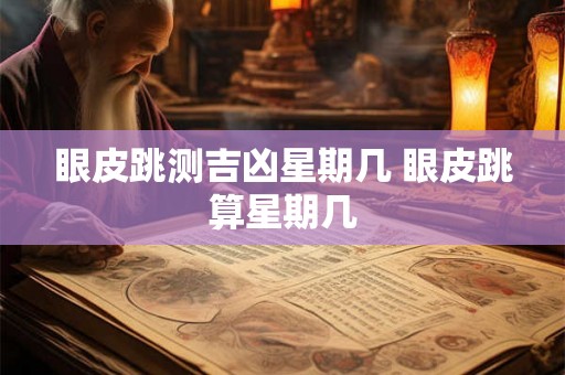 眼皮跳测吉凶星期几 眼皮跳算星期几