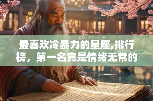 最喜欢冷暴力的星座,排行榜，第一名竟是情绪无常的他！