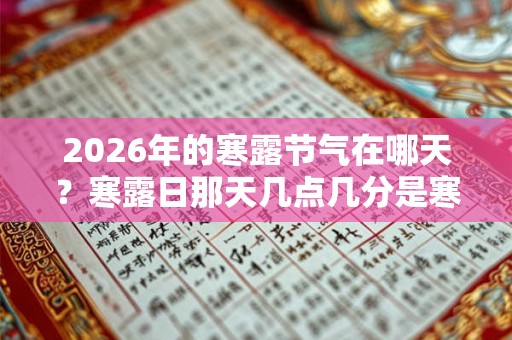 2026年的寒露节气在哪天？寒露日那天几点几分是寒露时辰？