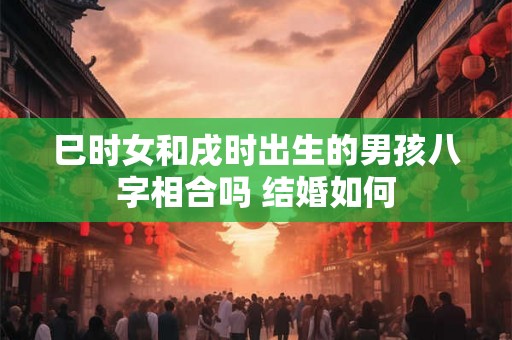 巳时女和戌时出生的男孩八字相合吗 结婚如何 巳时女和戌时出生的男孩八字相合吗 结婚如何