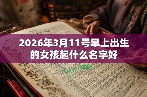 2026年3月11号早上出生的女孩起什么名字好