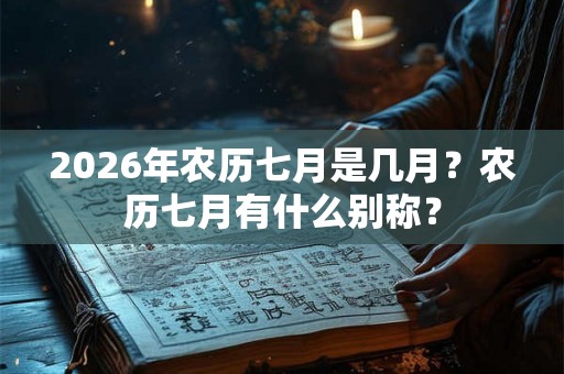 2026年农历七月是几月?农历七月有什么别称? 2026年农历七月是几月?农历七月有什么别称?