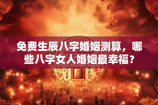 免费生辰八字婚姻测算，哪些八字女人婚姻最幸福？