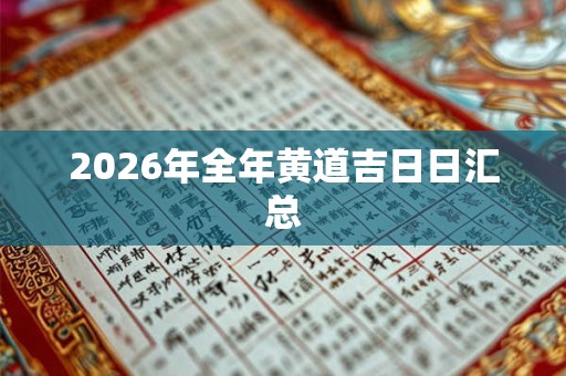2026年全年黄道吉日日汇总