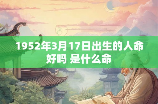 1952年3月17日出生的人命好吗 是什么命