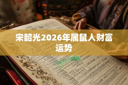 宋韶光2026年属鼠人财富运势